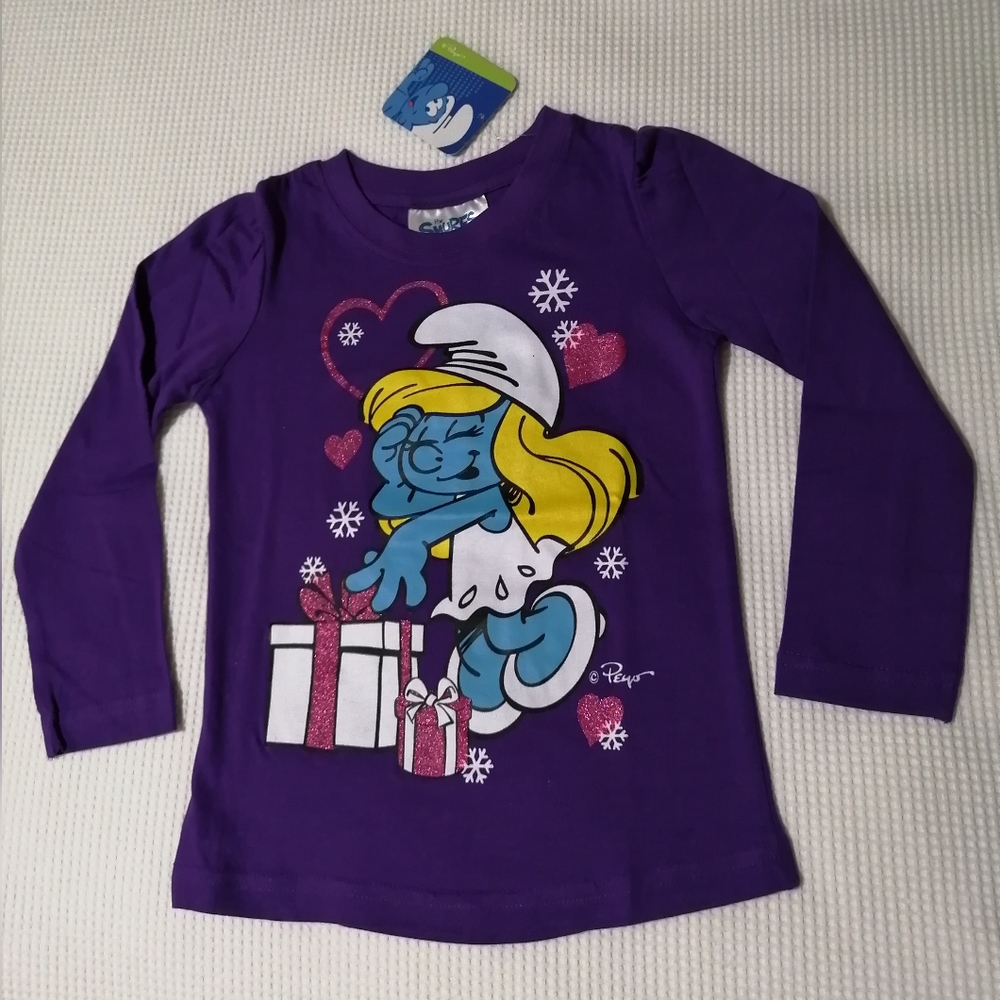 🔥SALE🔥 *HP* The Smurfs Smurfette Holiday T-shirt Tee NWT Sizes 4, 6, 6X